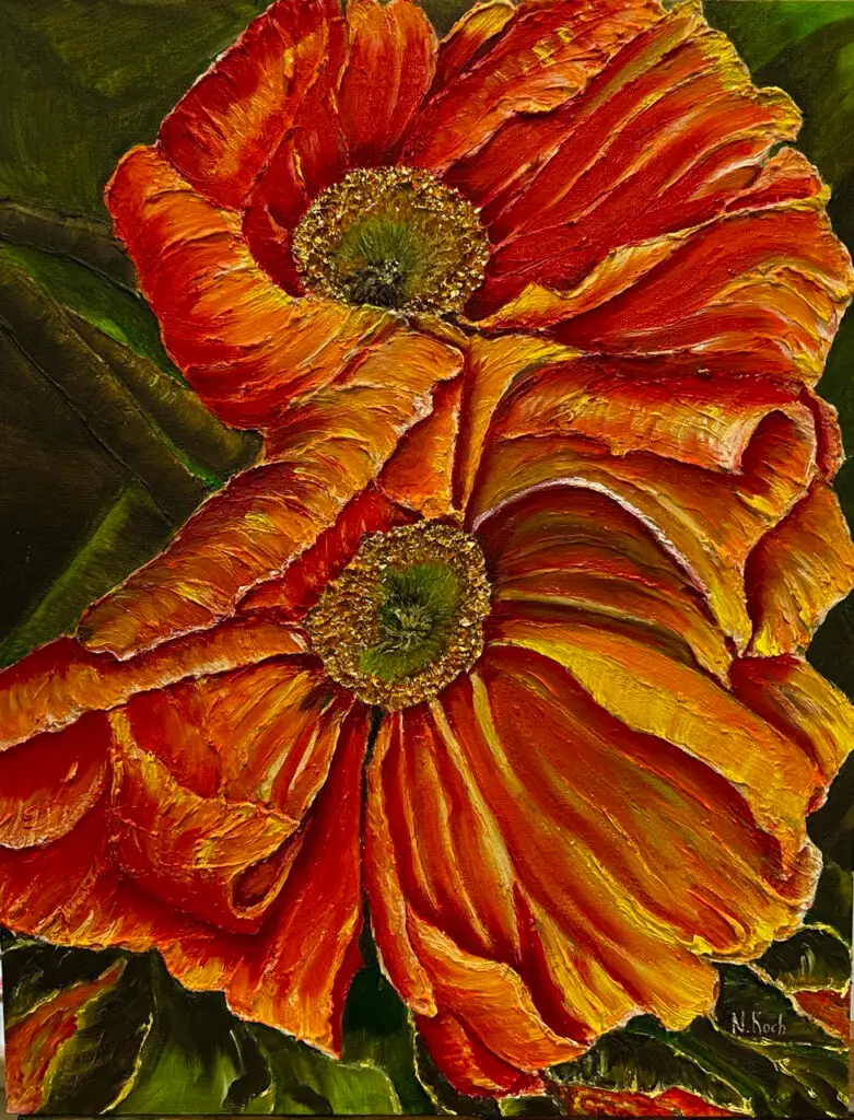 Квітне прекрасний мак — картина олією Наталі Кохніченко | A beautiful poppy is blooming, oil painting by Natali Kokhnichenko