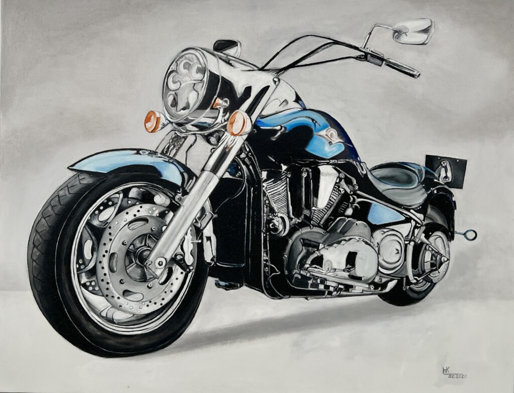 Мотоцикл — картина олією Наталі Кохніченко | Motocycle, oil painting by Natali Kokhnichenko