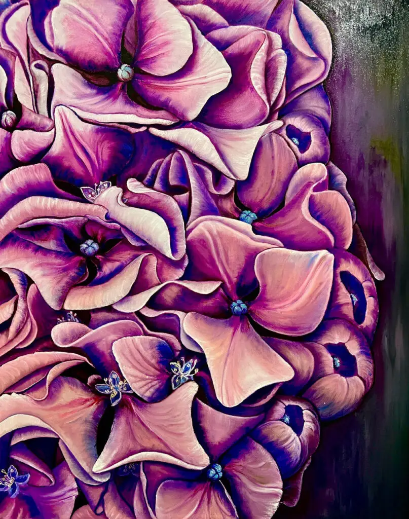 Гортензія — картина олією Наталі Кохніченко | Hydrangea, oil painting by Natali Kokhnichenko