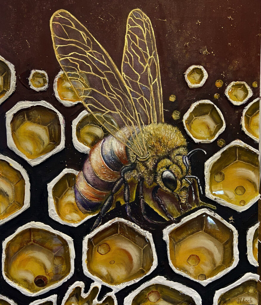 Бджола — картина олією Наталі Кохніченко | Bee, oil painting by Natali Kokhnichenko